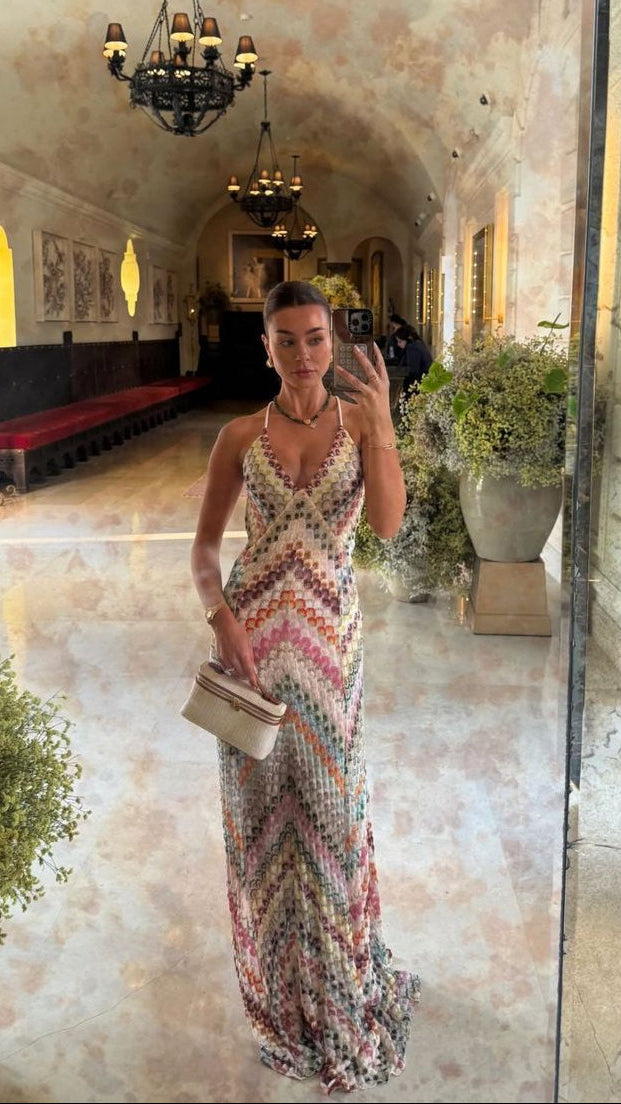 Women's Boho Crochet Maxi Dress