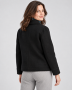 Women's Wool Blend Jacket with Collar and Button Front