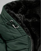 Women's Fleece Lined Hooded Puffer Coat with Mid Length