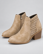 Women's Comfort Ankle Boots with Block Heel and Side Zip
