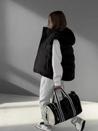 Women's Hooded Puffer Gilet with Zip Front and Pockets