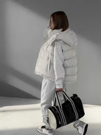 Women's Hooded Puffer Gilet with Zip Front and Pockets