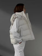 Women's Hooded Puffer Gilet with Zip Front and Pockets