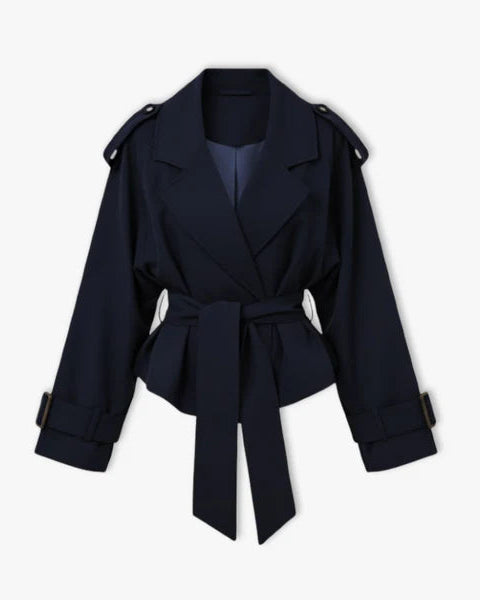 Women's Short Trench Coat | Short Belted Lightweight Windbreaker Jacket