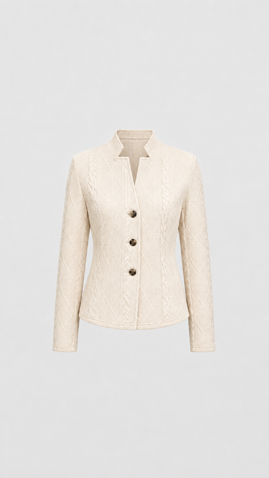 Women’s Textured Fitted Blazer Jacket With Button Front