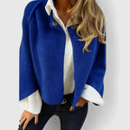 Women's Cropped Knit Jacket | Button Front with Wide Sleeves
