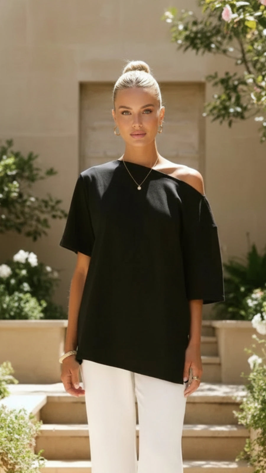 Asymmetrical Off Shoulder Summer Top
