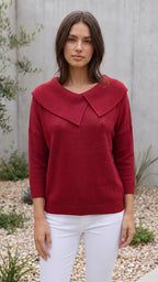Women's Statement Collar Long Sleeve Knit Jumper