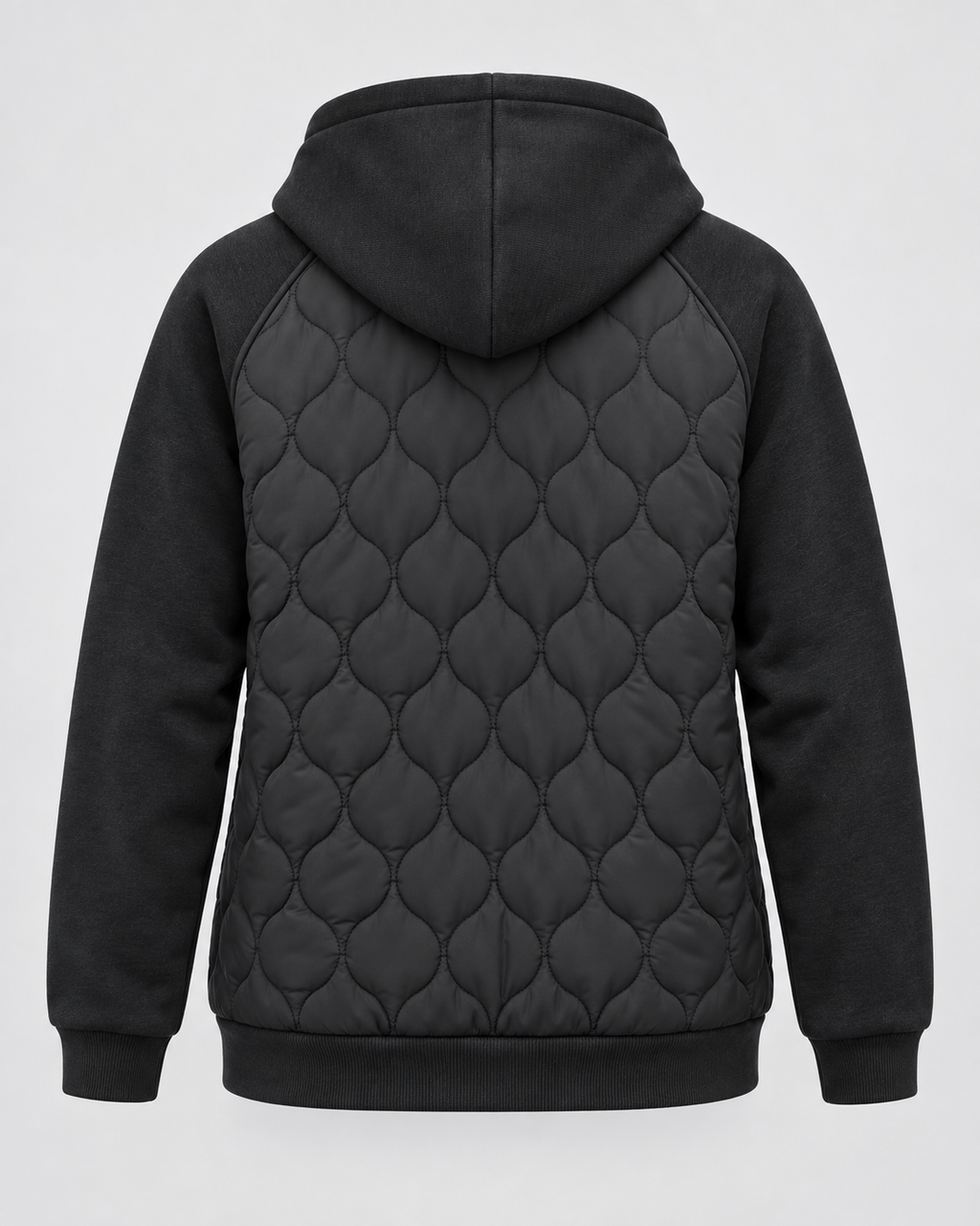 Women's Quilted Jacket with Fleece Hood and Zip Front