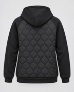 Women's Quilted Jacket with Fleece Hood and Zip Front