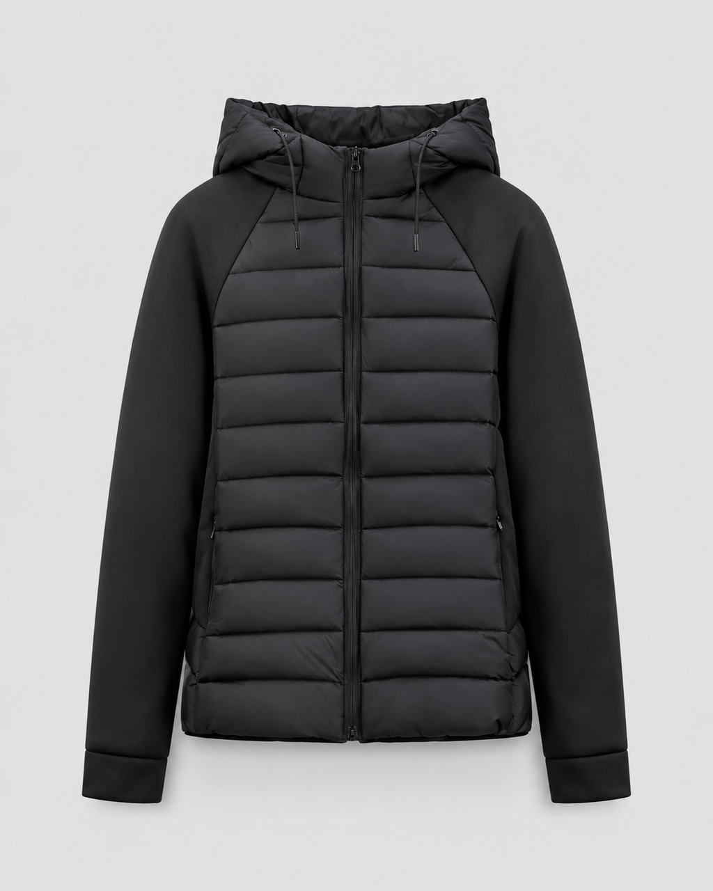 Women's Hooded Quilted Puffer Jacket with Zip Front