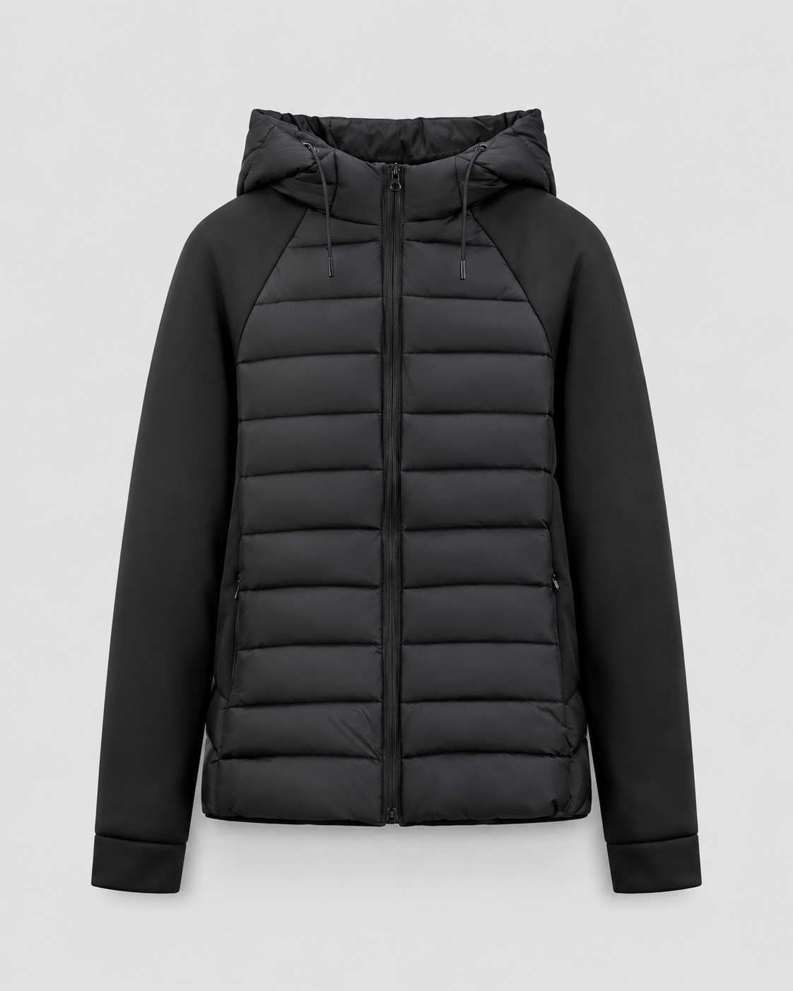 Women's Hooded Quilted Puffer Jacket with Zip Front