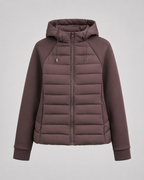 Women's Hooded Quilted Puffer Jacket with Zip Front