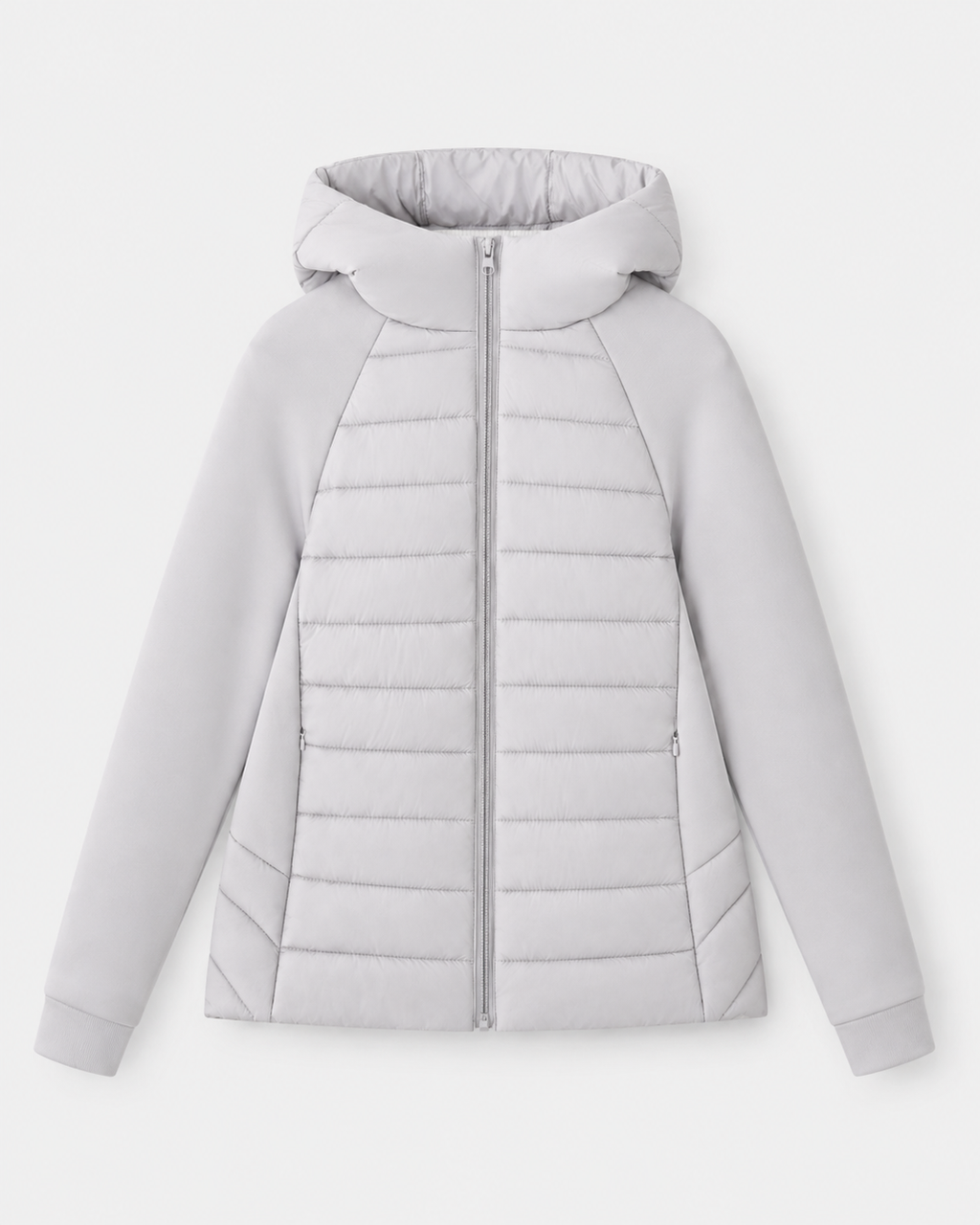 Women's Hooded Quilted Puffer Jacket with Zip Front
