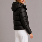 Women's Hooded Puffer Jacket | Quilted Padded Zip Up with Pockets