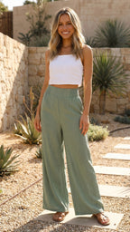 Women’s High Waist Wide Leg Flow Pants
