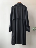 Women's Long Water Repellent Trench Coat with Double Breasted Front