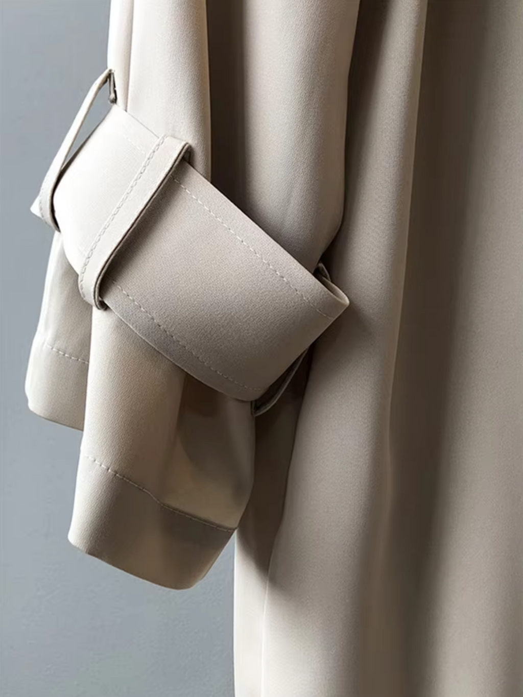 Women's Long Water Repellent Trench Coat with Double Breasted Front