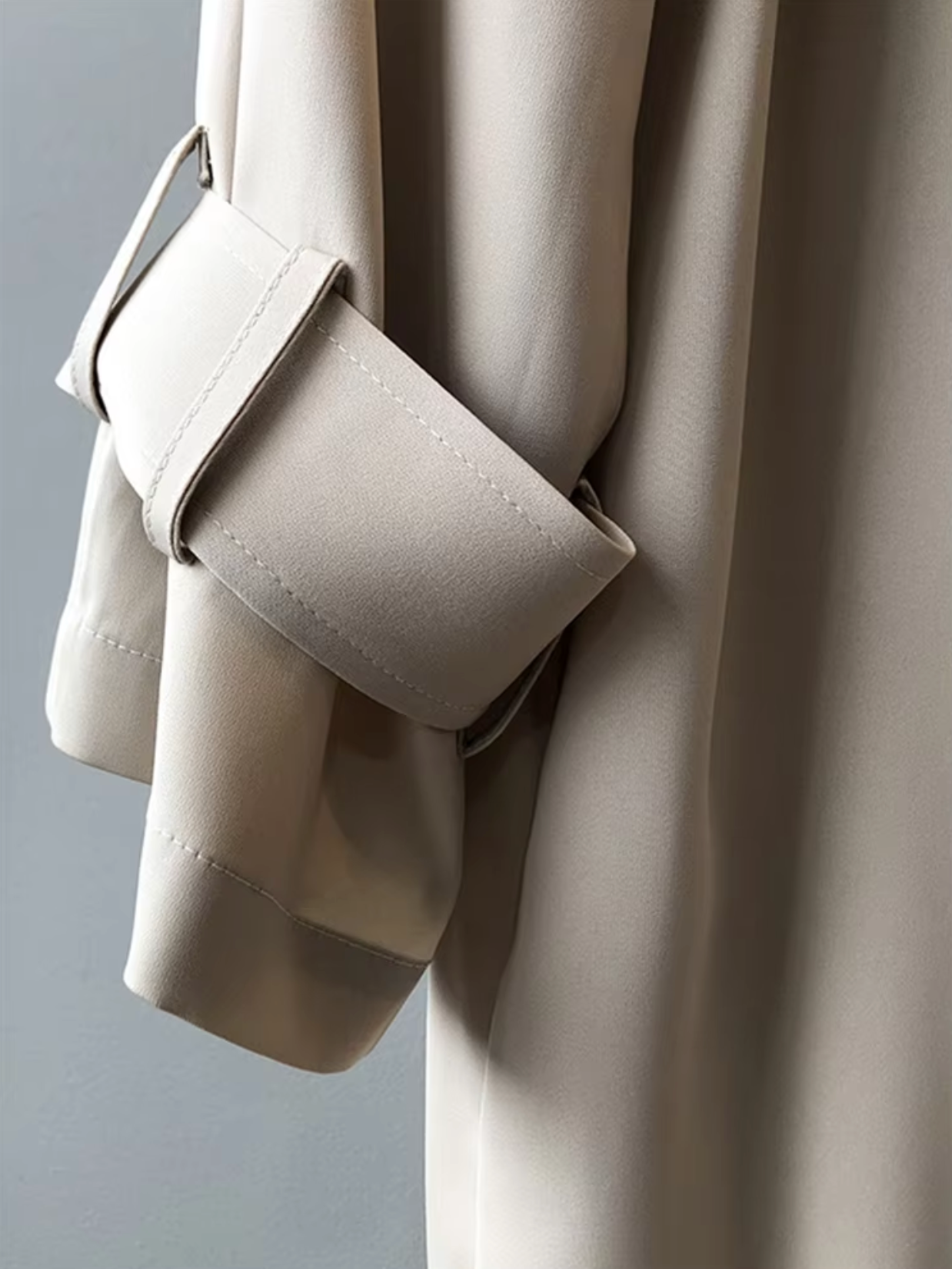 Women's Long Water Repellent Trench Coat with Double Breasted Front