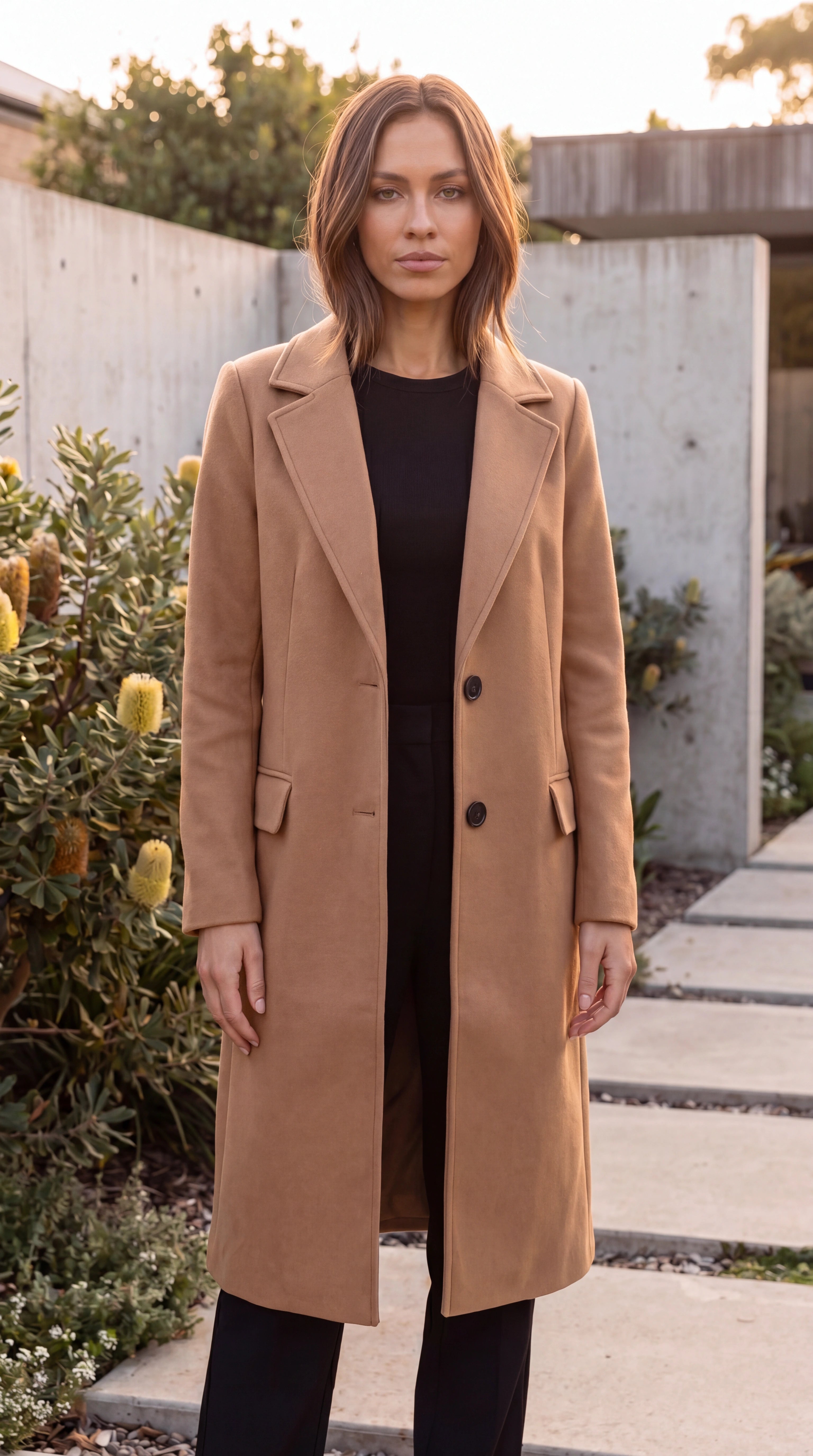 Women's Longline Lapel Single Breasted Tailored Winter Coat