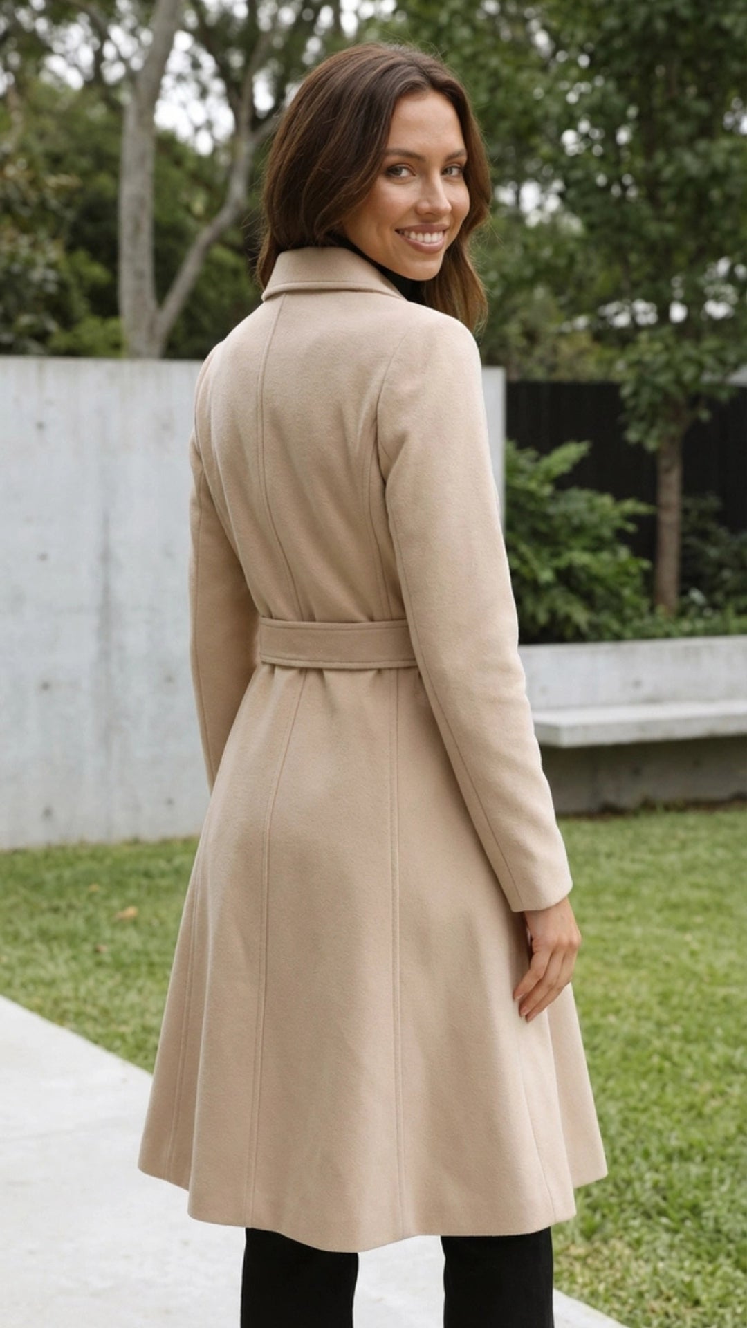 Women's Long Belted Wrap Winter Overcoat