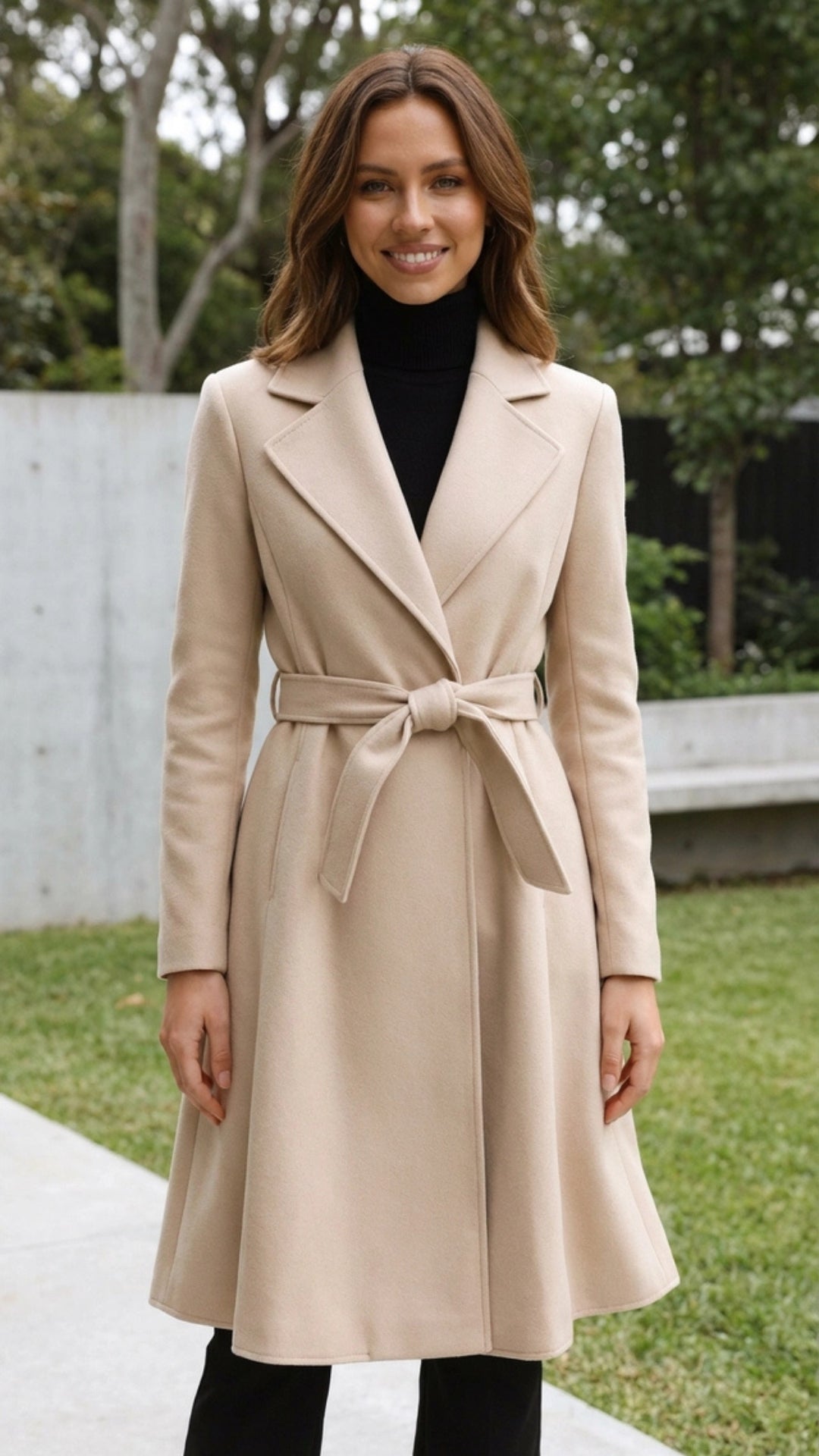 Women's Long Belted Wrap Winter Overcoat