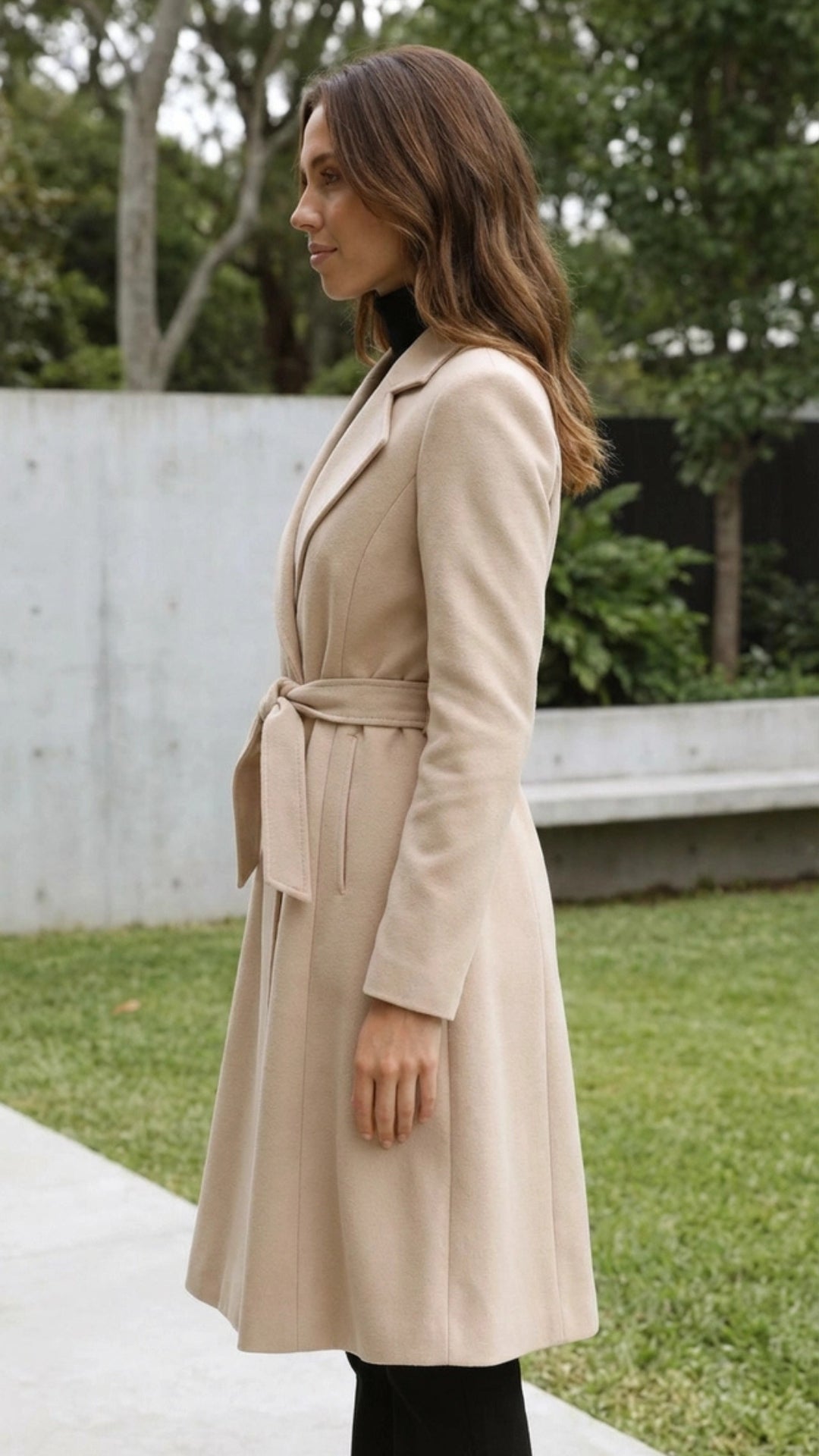 Women's Long Belted Wrap Winter Overcoat