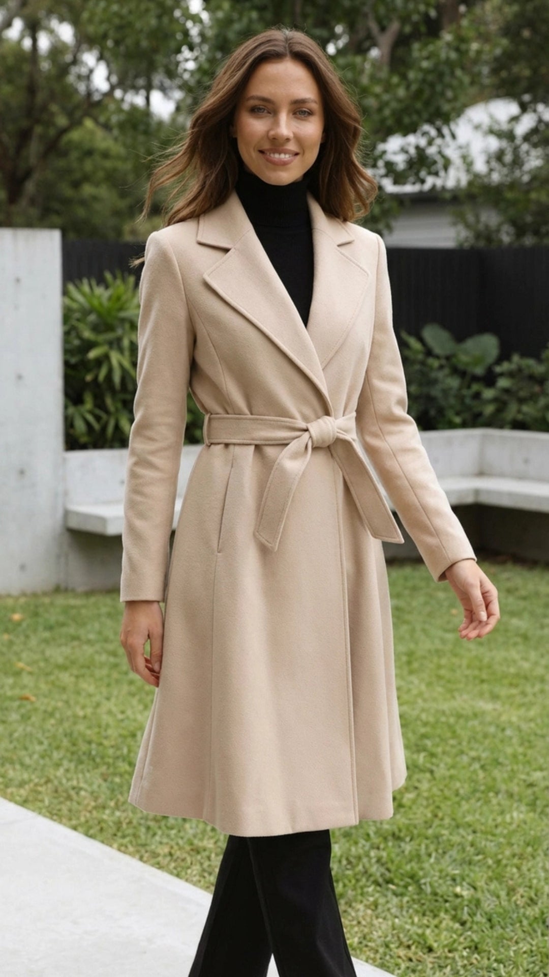 Women's Long Belted Wrap Winter Overcoat