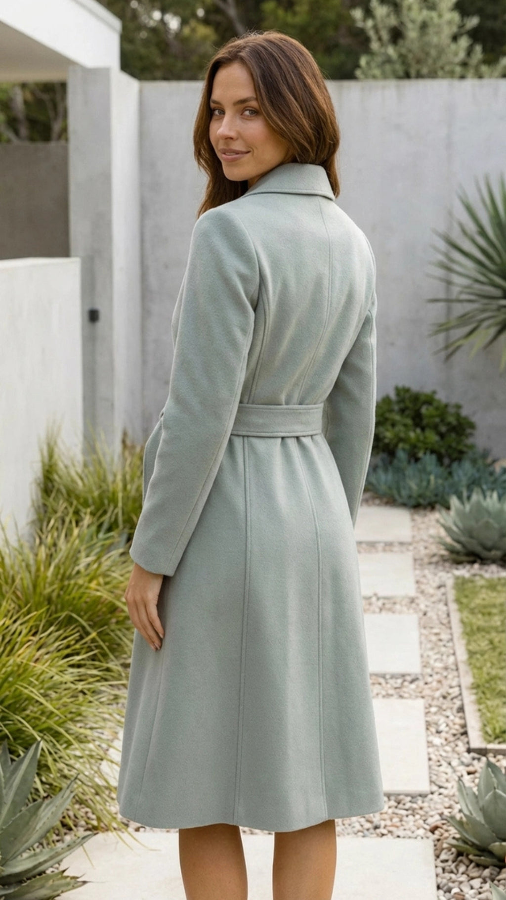 Women's Long Belted Wrap Winter Overcoat