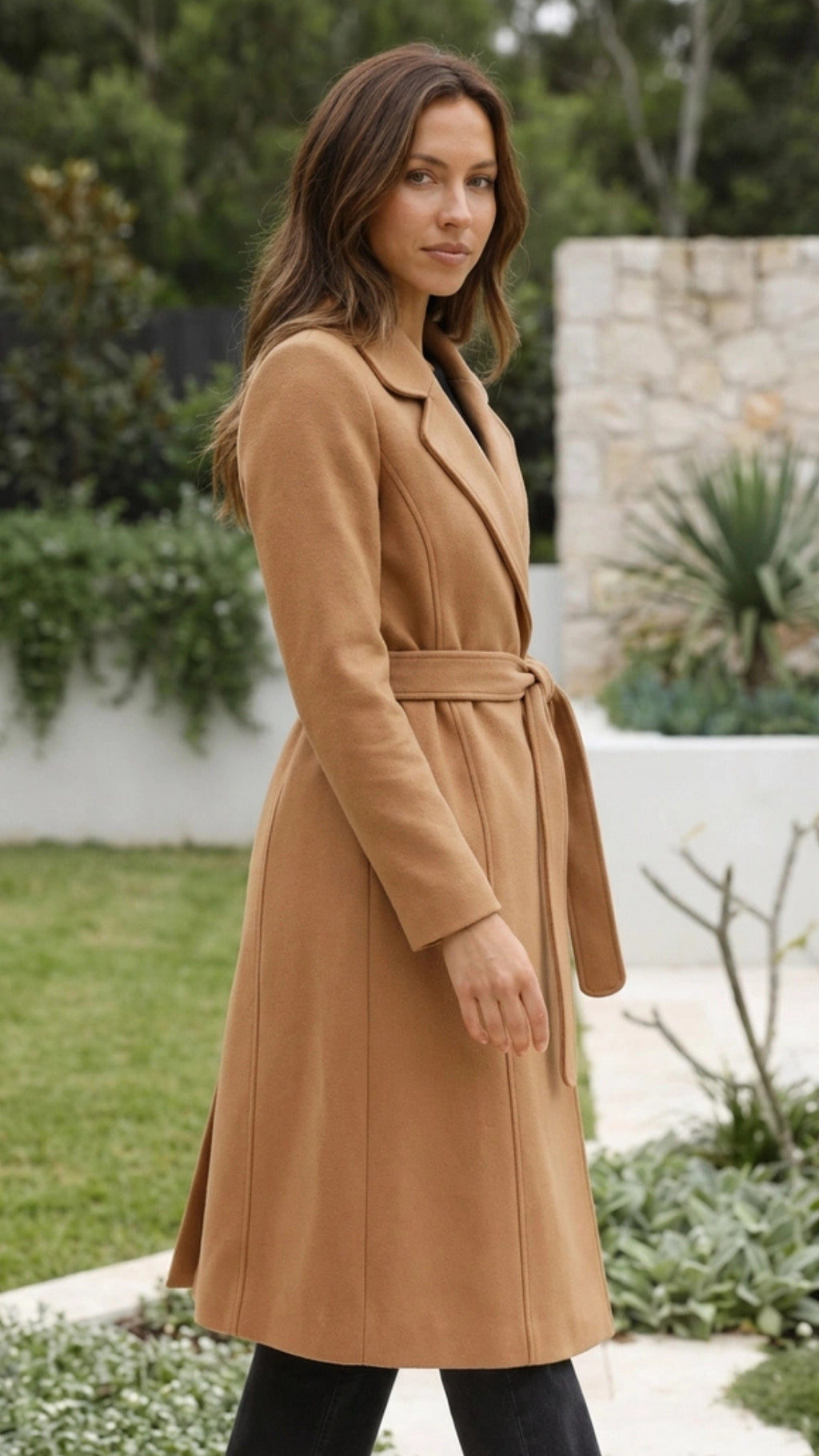 Women's Long Belted Wrap Winter Overcoat