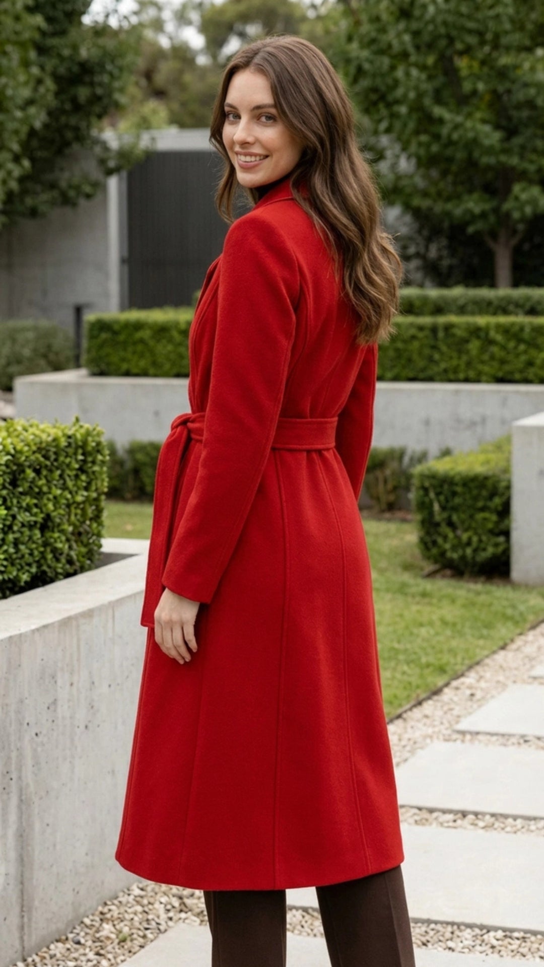 Women's Long Belted Wrap Winter Overcoat
