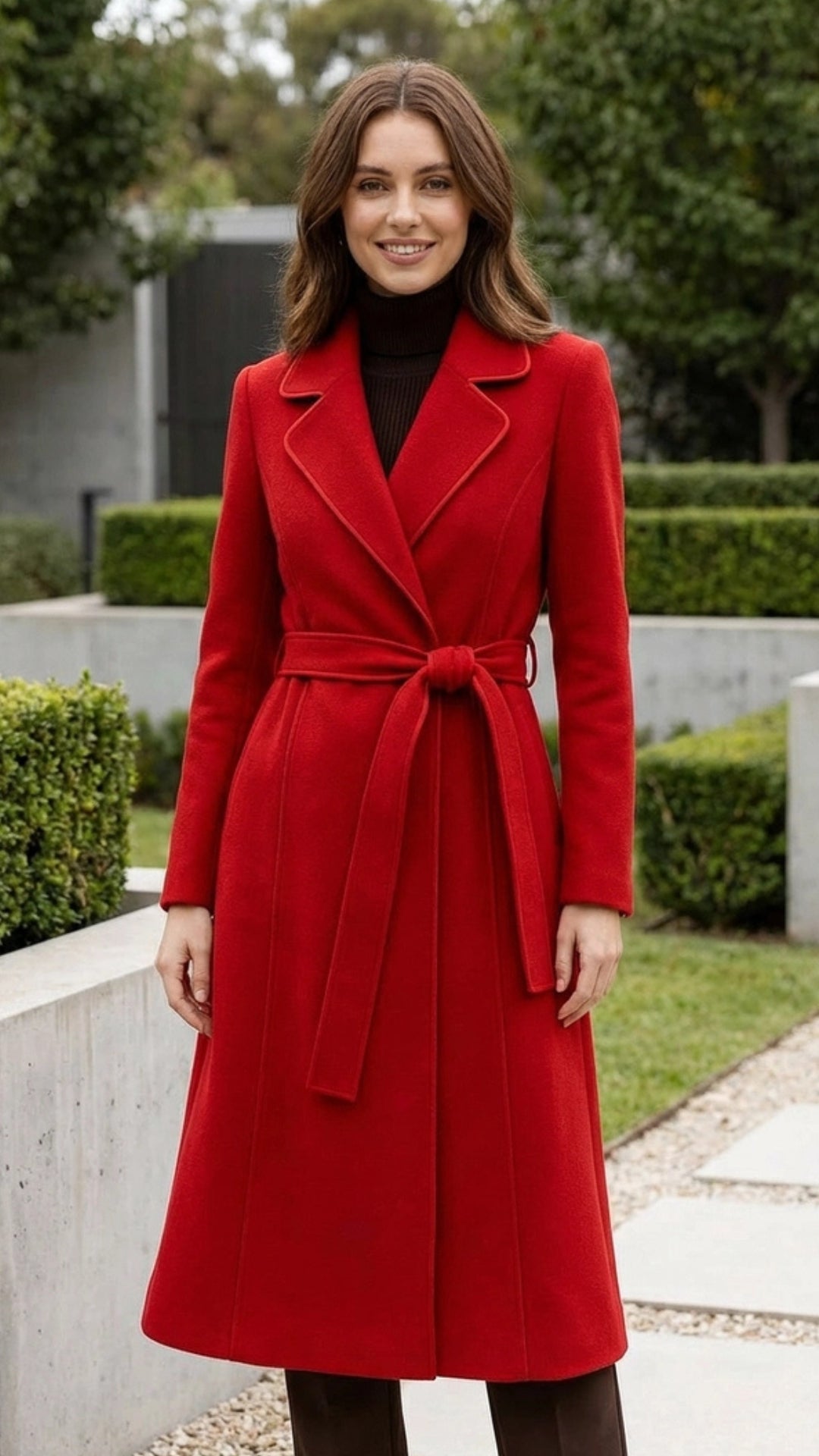 Women's Long Belted Wrap Winter Overcoat