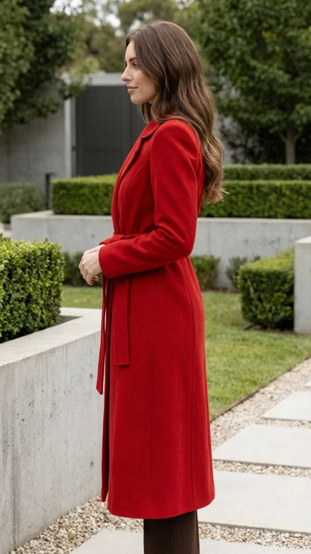 Women's Long Belted Wrap Winter Overcoat