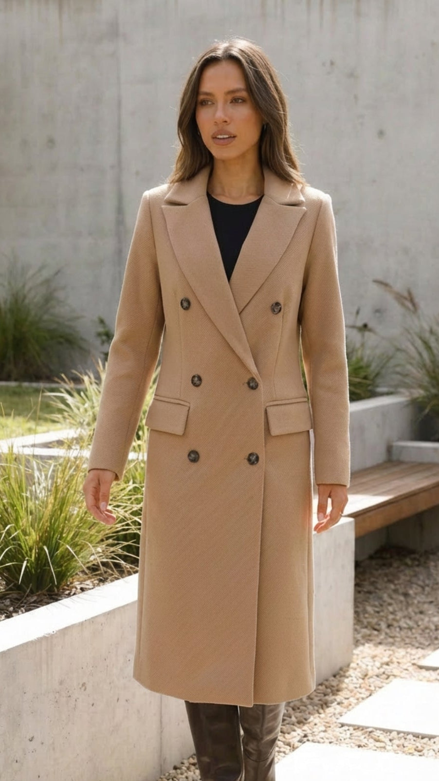 Women’s Double Breasted Tailored Long Coat