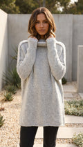 Women’s Long High Neck Knit Sweater