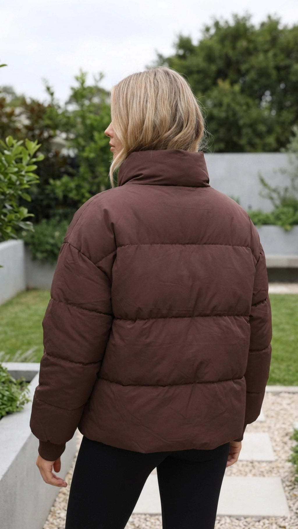 Women’s Padded Puffer Jacket | Oversized High Neck Zip Up Coat