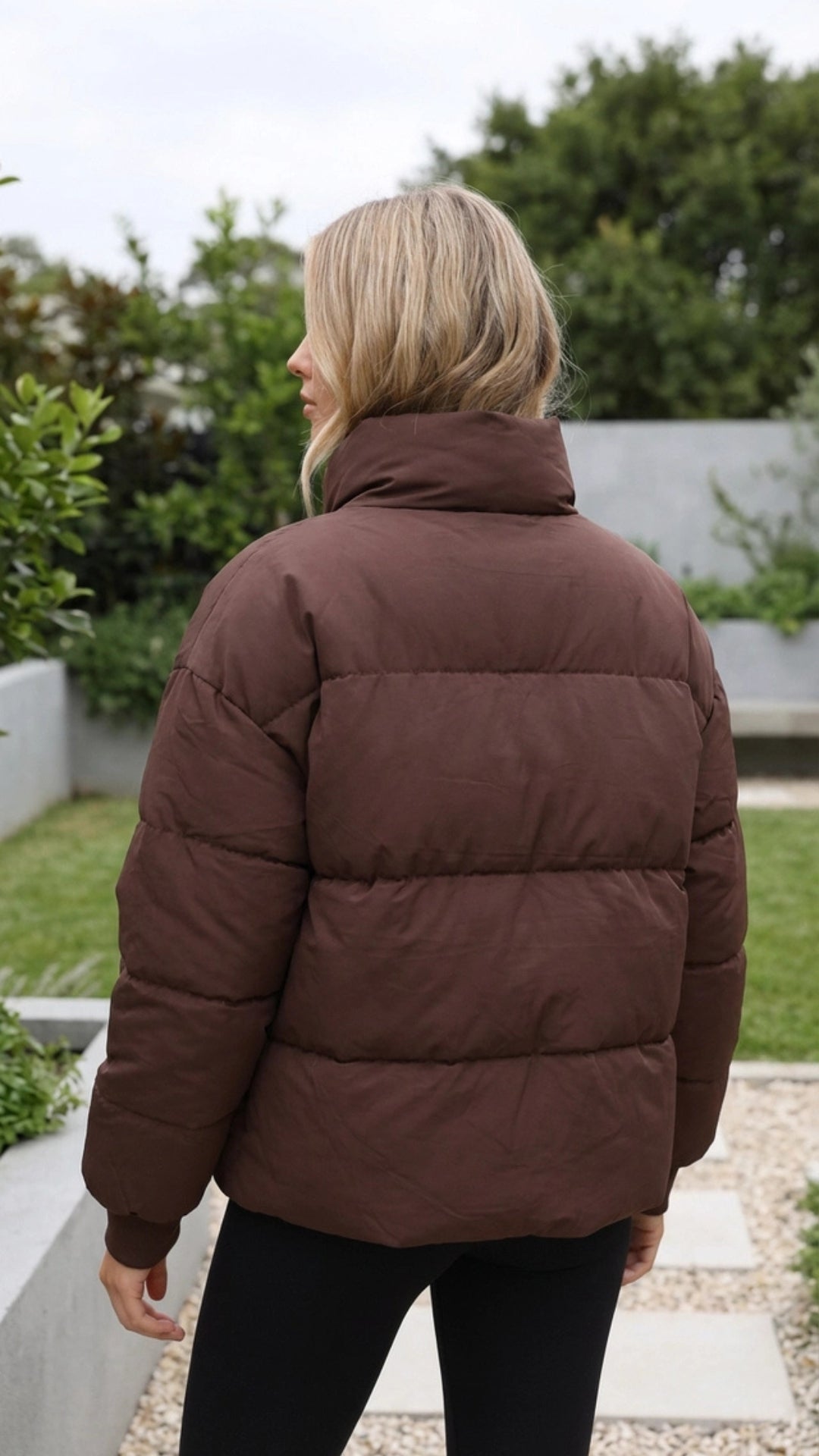Women’s Padded Puffer Jacket | Oversized High Neck Zip Up Coat