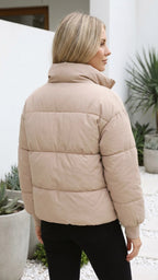 Women’s Padded Puffer Jacket | Oversized High Neck Zip Up Coat