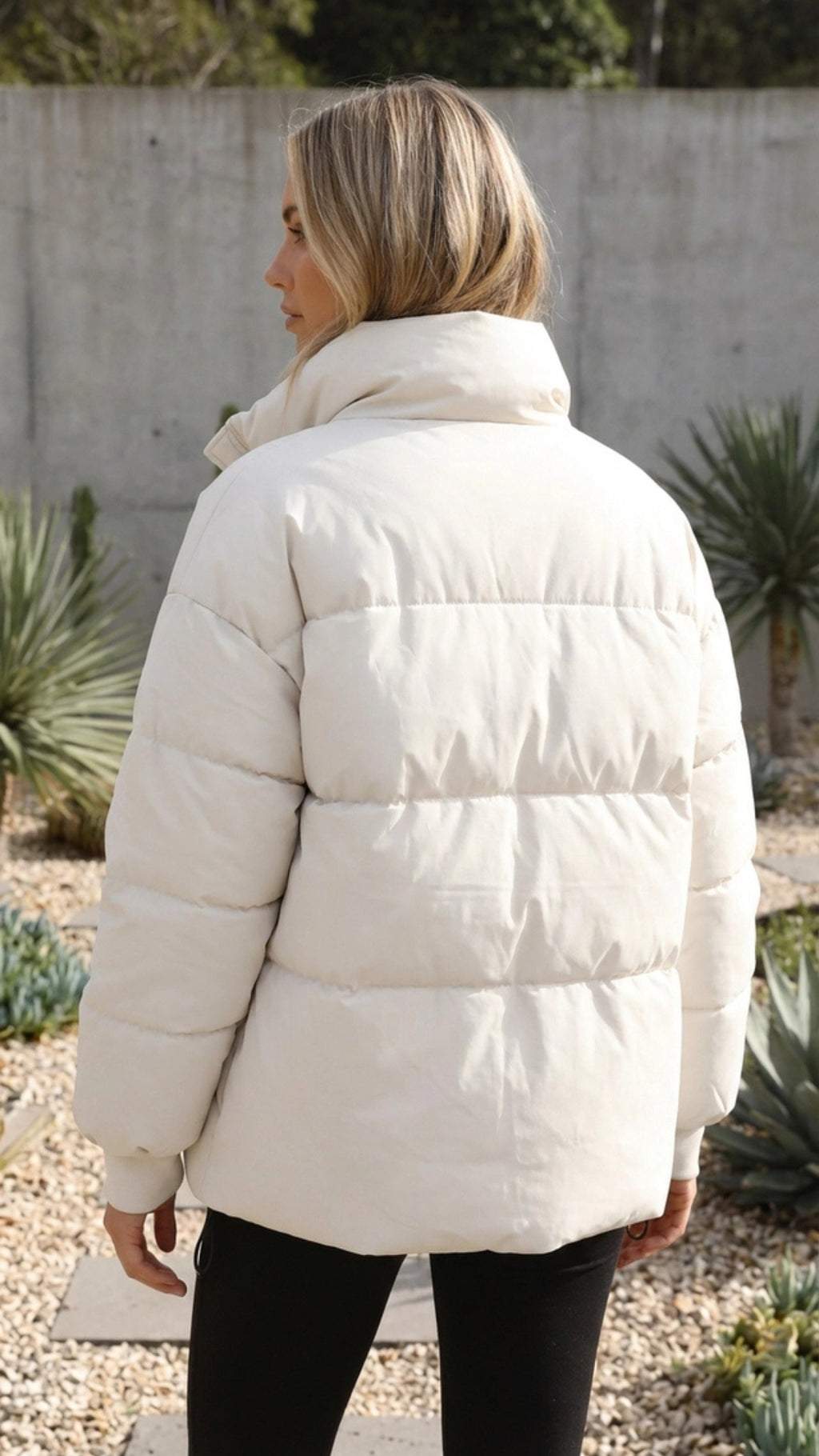 Women’s Padded Puffer Jacket | Oversized High Neck Zip Up Coat