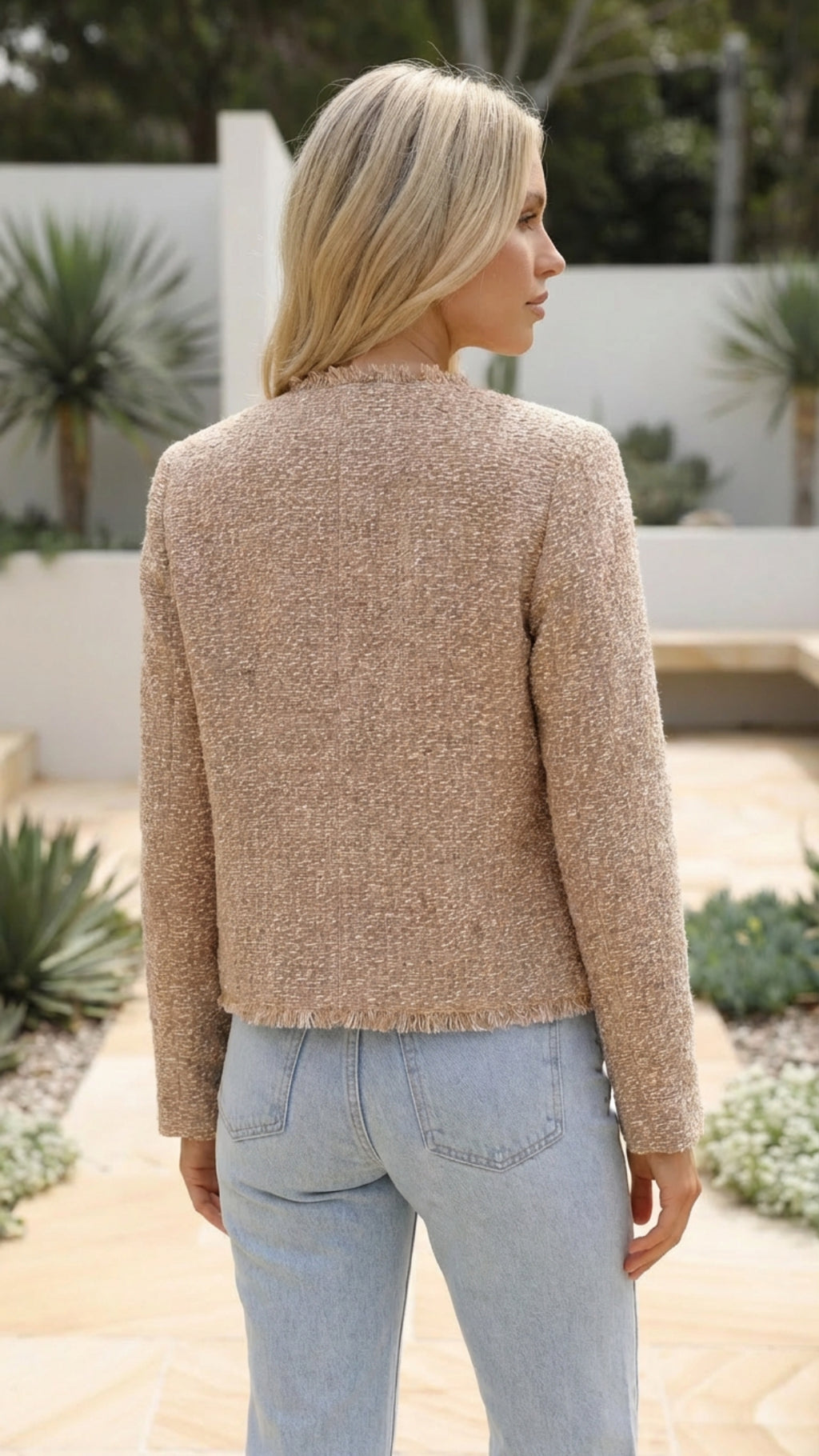 Women’s Single Breasted Cropped Jacket with Pockets