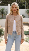 Women’s Single Breasted Cropped Jacket with Pockets