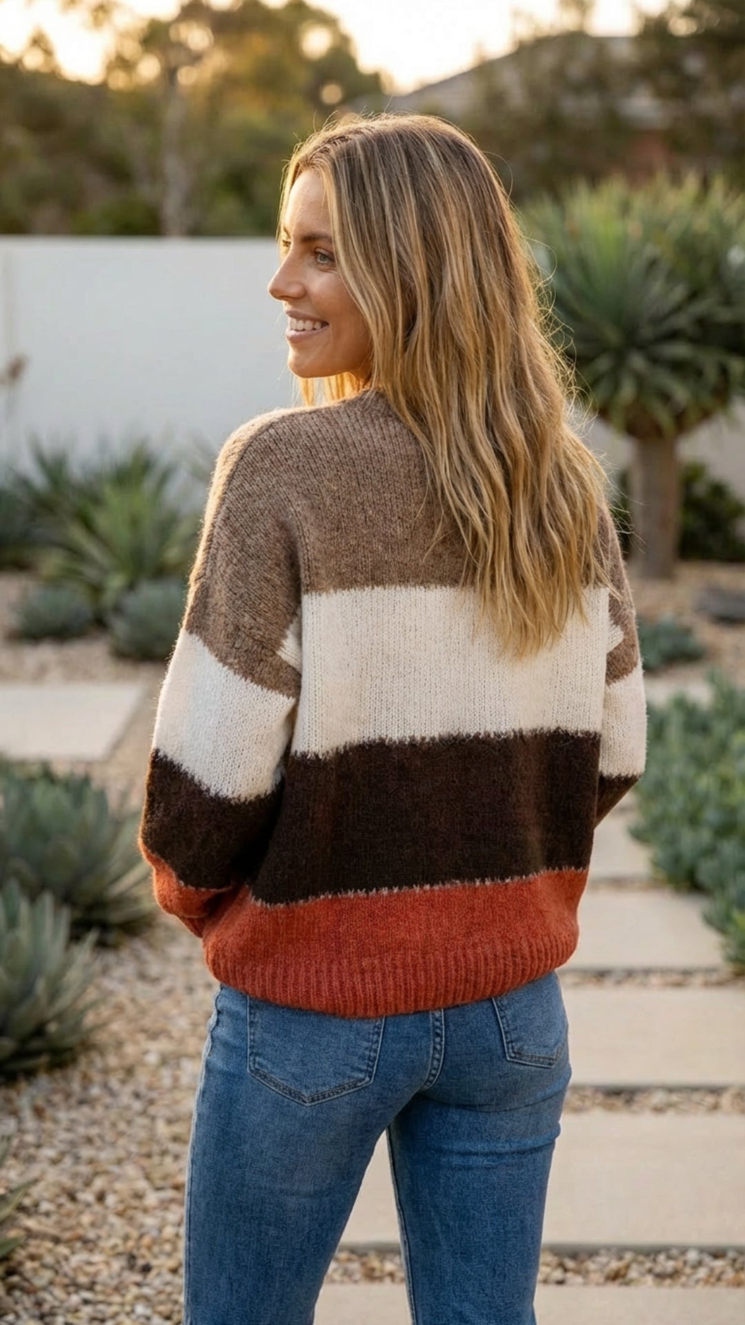 Women’s Striped Knit Sweater Pullover