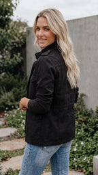 Women's Lightweight Utility Jacket | Cargo Zip Up Drawstring Jacket