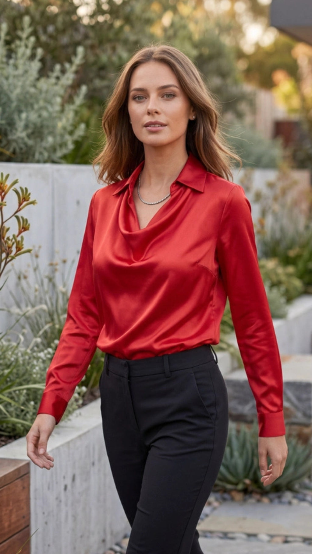 Women’s Cowl Neck Long Sleeve Blouse