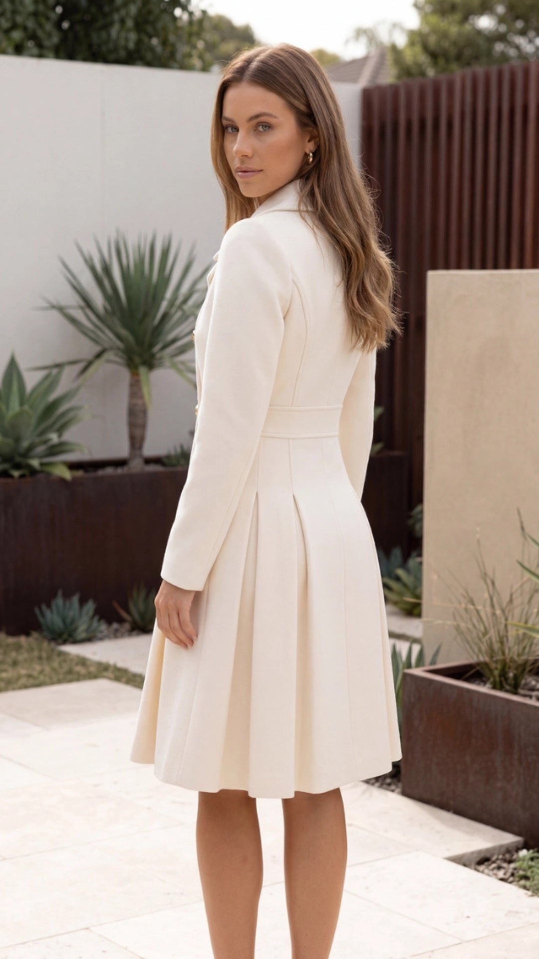 Women’s Double Breasted Long A Line Coat