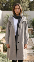 Women's Hooded Long Trench Coat