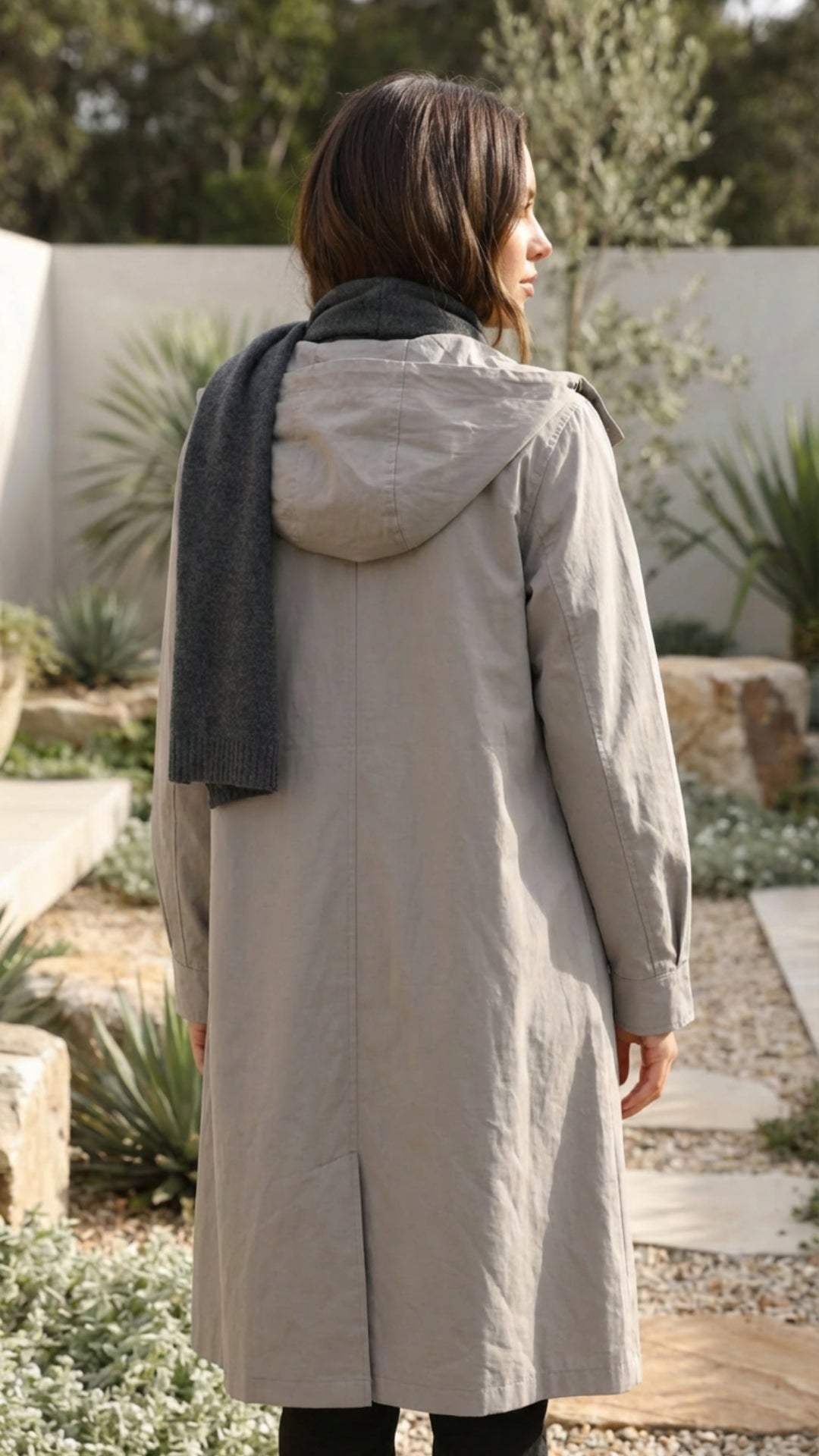 Women's Hooded Long Trench Coat