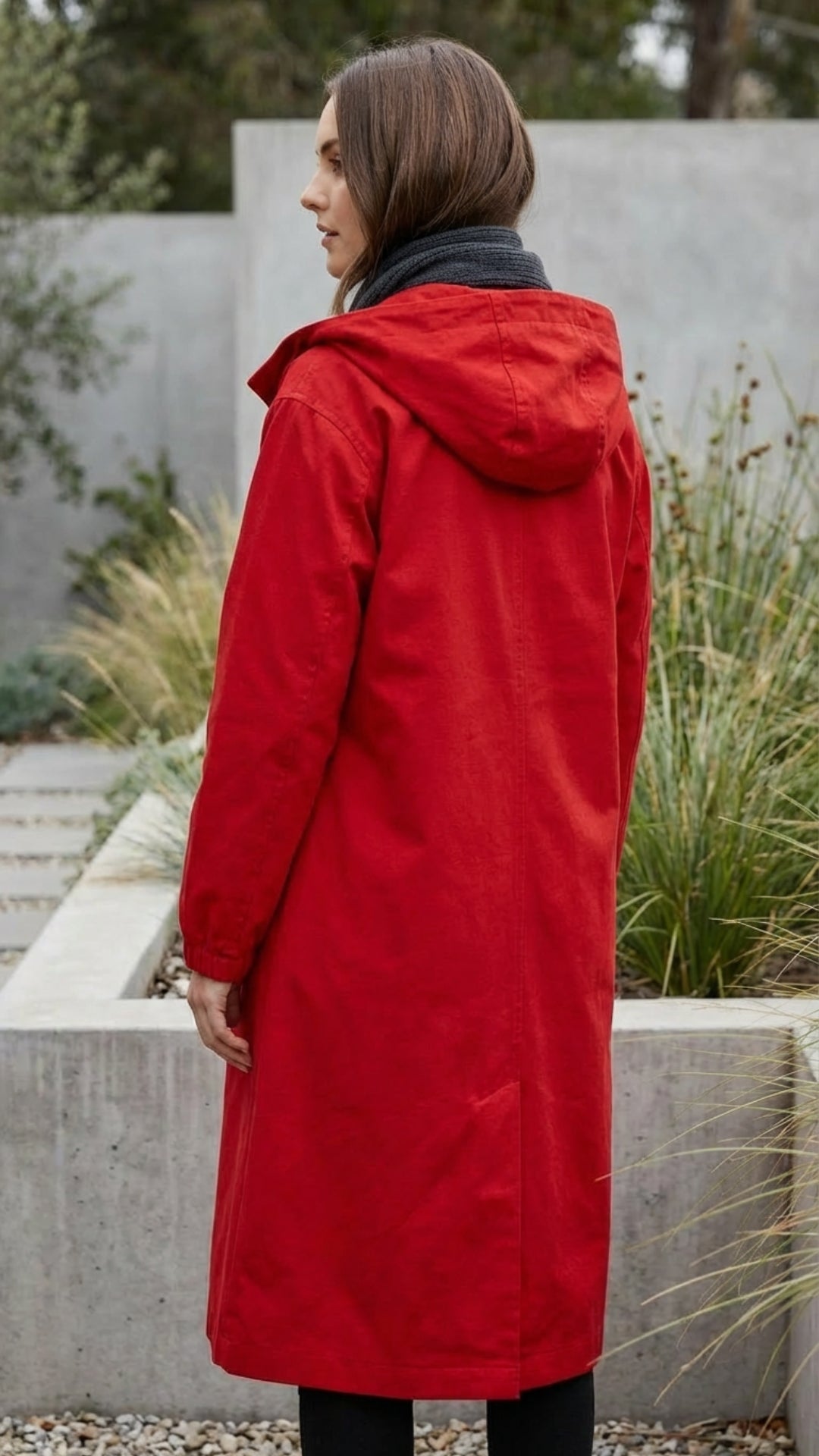 Women's Hooded Long Trench Coat