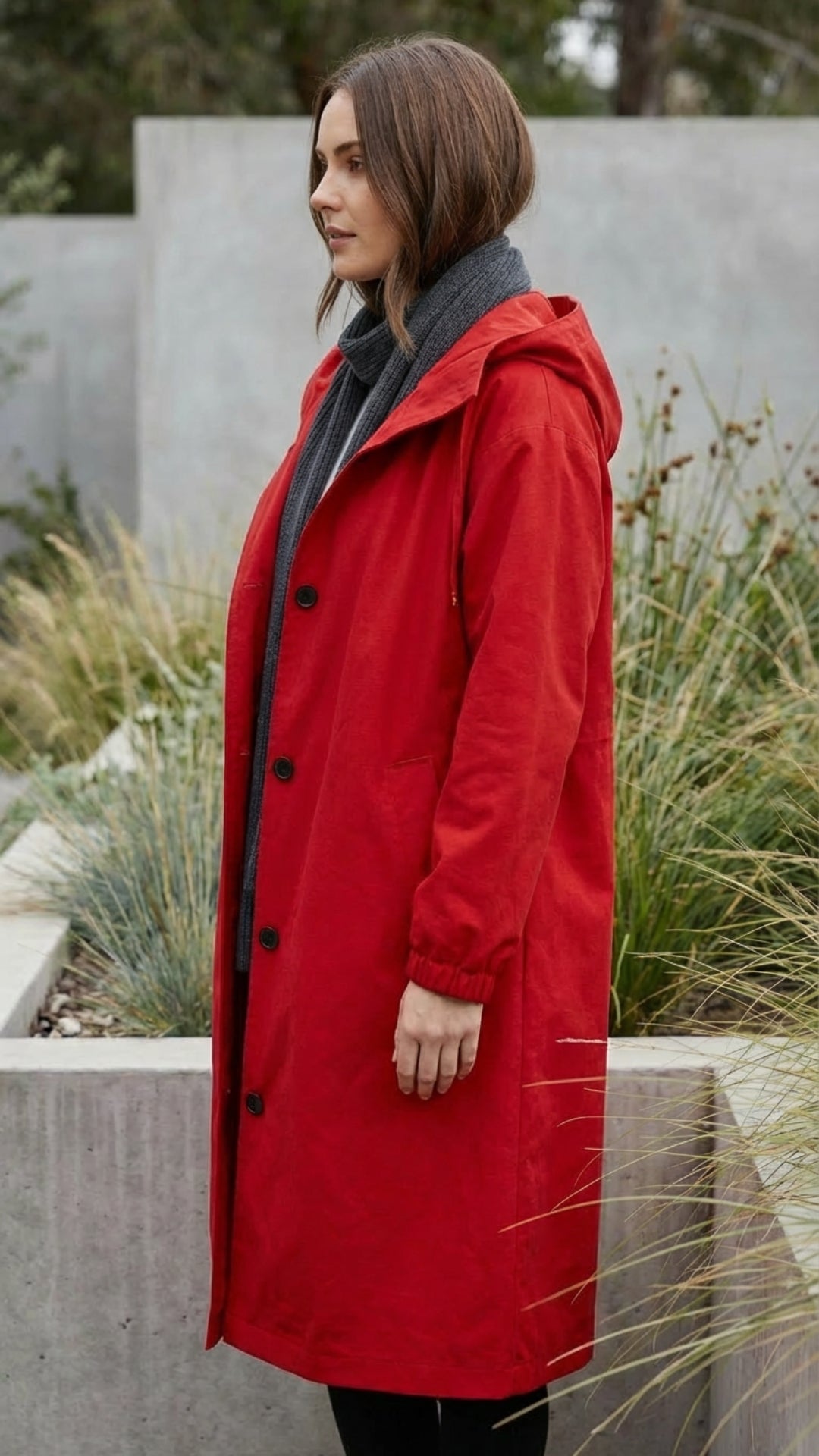 Women's Hooded Long Trench Coat