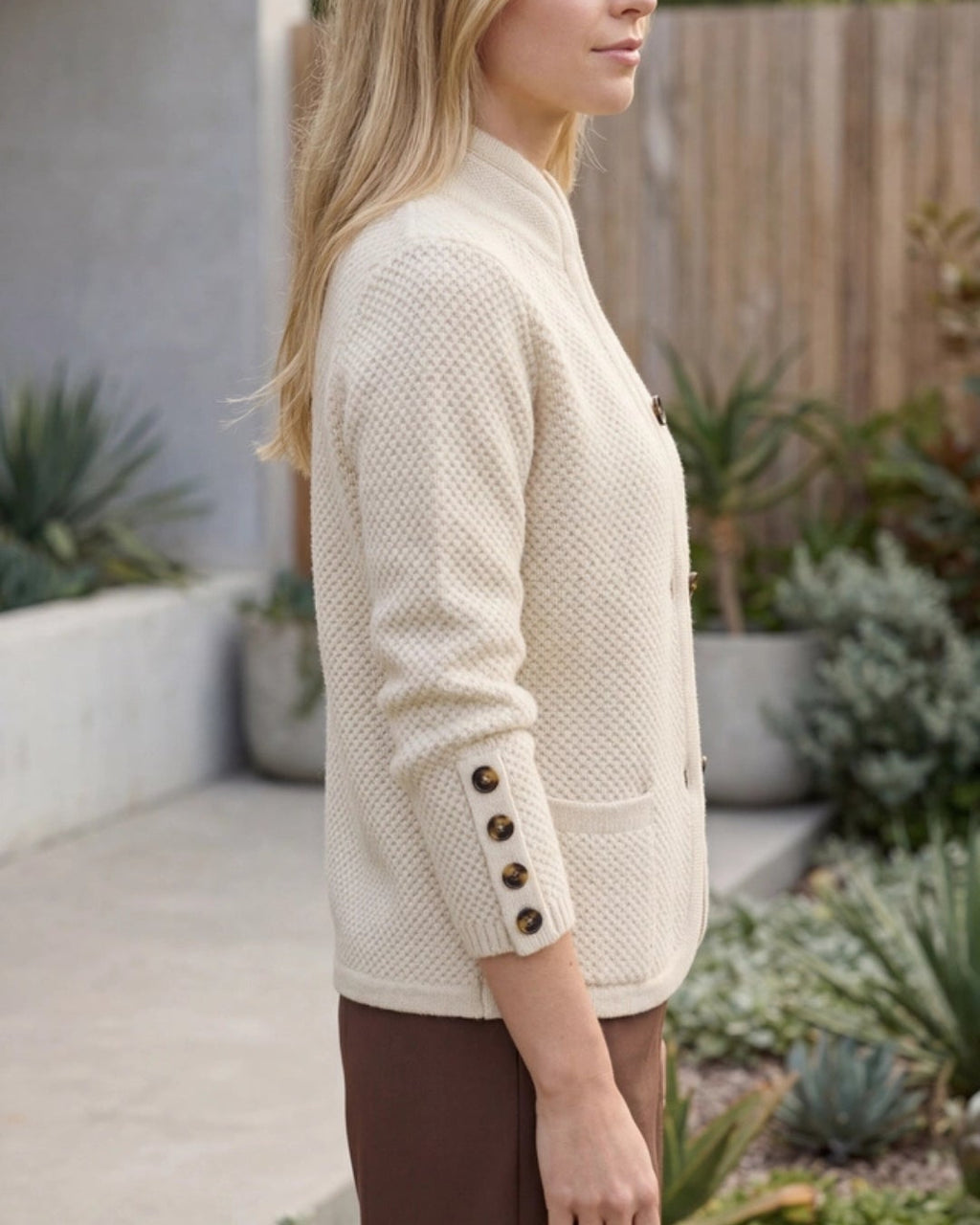 Women's Knit Cardigan | Button Front Relaxed Fit with Pockets